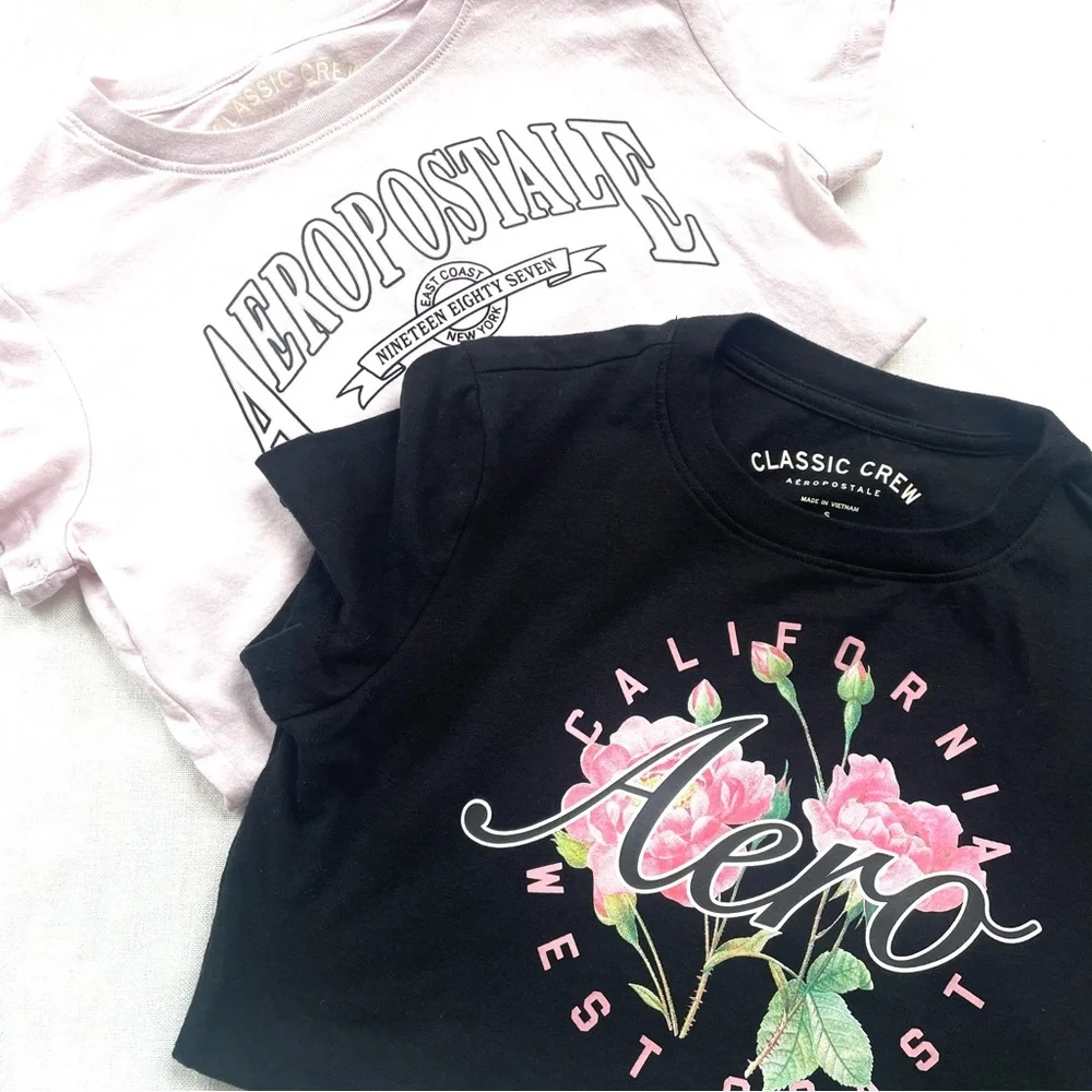 Aeropostale Women’s Classic Crew Fitted T-Shirt‎ Bundle 2 Shirts Size Small - Picture 3 of 7